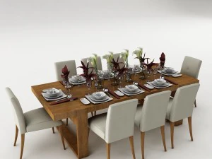 set tavolo da pranzo 51 Modello 3D