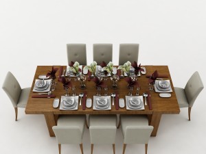 dining table set 51 3D 模型