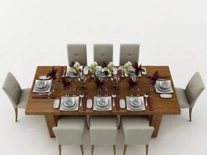 dining table set 51 3D Model