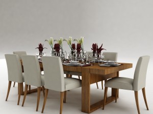 dining table set 51 3D 模型