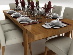 dining table set 51 3D 模型