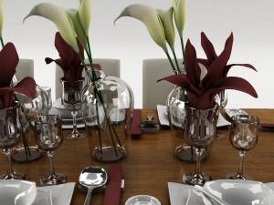 dining table set 51 3D 模型