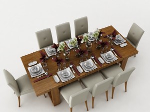 dining table set 51 3D 模型