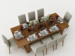 dining table set 51 3D Model