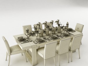 dining table set 51 3D 模型