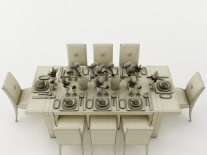 dining table set 51 3D 模型