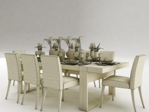 dining table set 51 3D 模型