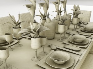 dining table set 51 3D 模型