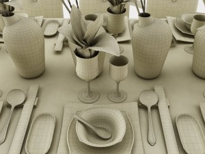 dining table set 51 3D 模型