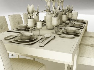 dining table set 51 3D 模型