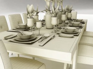 dining table set 51 3D Model