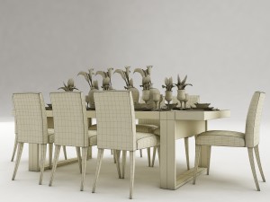 dining table set 51 3D 模型