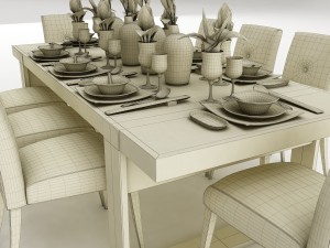 dining table set 51 3D 模型