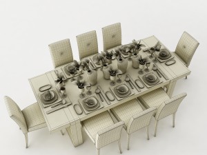 dining table set 51 3D 模型