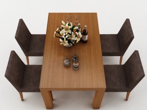 dining table set 52 3Dモデル