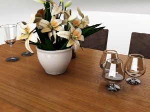 dining table set 52 3Dモデル