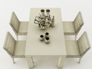 dining table set 52 3Dモデル