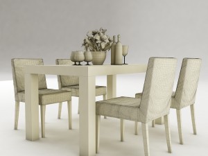 dining table set 52 3Dモデル