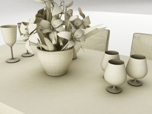 dining table set 52 3Dモデル