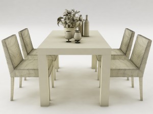 dining table set 52 3Dモデル