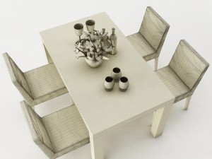 dining table set 52 3Dモデル