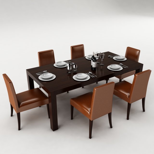 dining table set 53 3D मॉडल .c4d .max .obj .3ds .fbx .stl .blend 