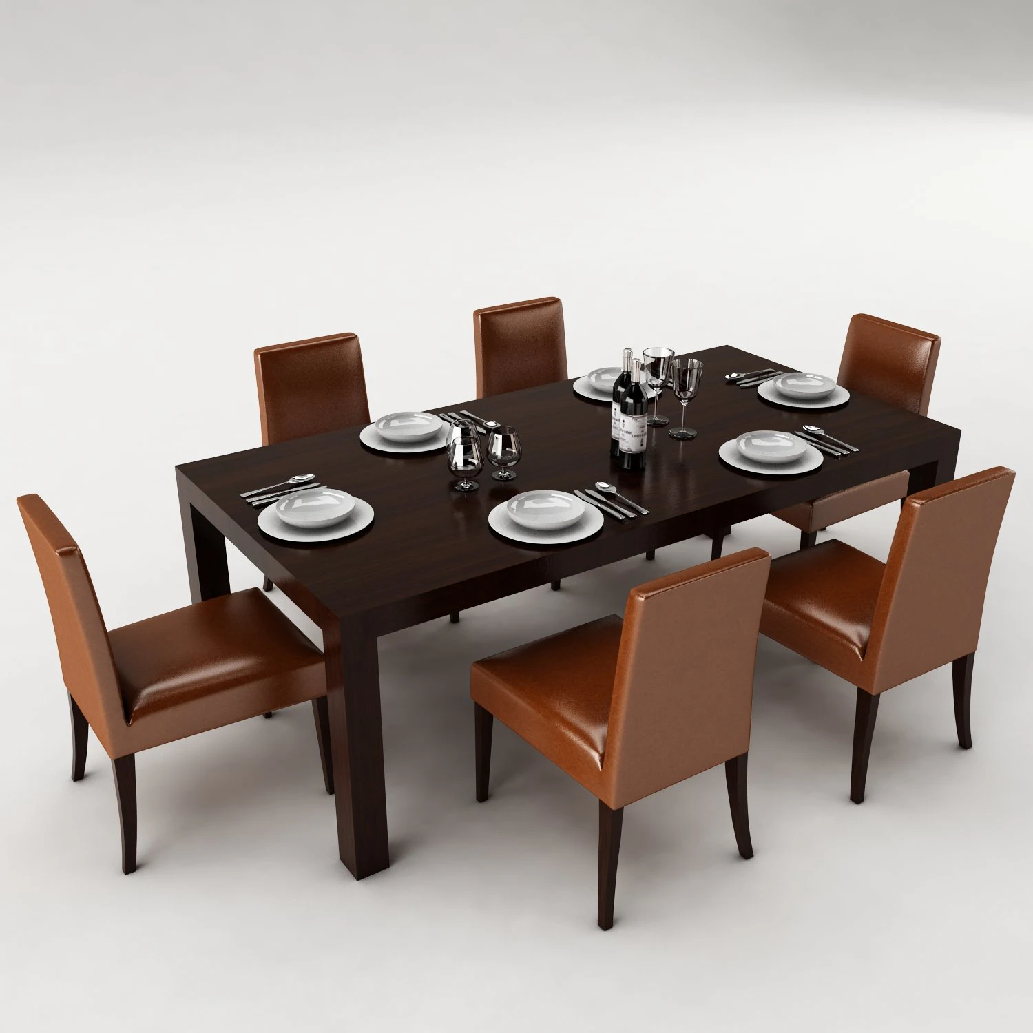 dining table set 53 3D Model .c4d .max .obj .3ds .fbx .stl .blend 