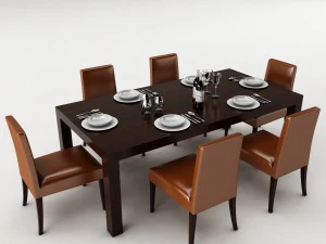 set tavolo da pranzo 53 Modello 3D