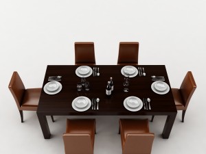 dining table set 53 3D मॉडल