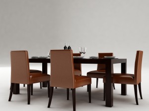 dining table set 53 3D मॉडल