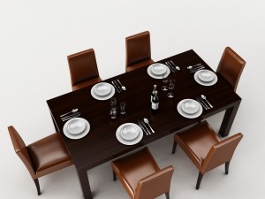 dining table set 53 3D मॉडल