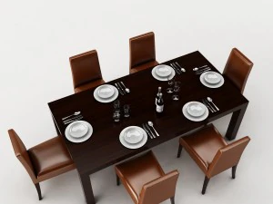 dining table set 53 3D Model