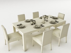 dining table set 53 3D मॉडल