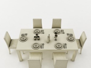 dining table set 53 3D मॉडल