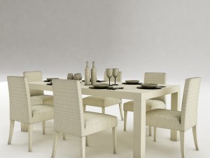 dining table set 53 3D मॉडल
