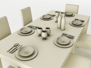 dining table set 53 3D मॉडल