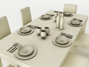 dining table set 53 3D Model