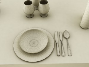 dining table set 53 3D मॉडल