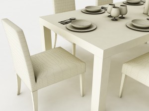 dining table set 53 3D मॉडल