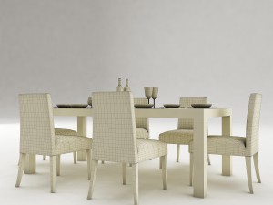 dining table set 53 3D मॉडल