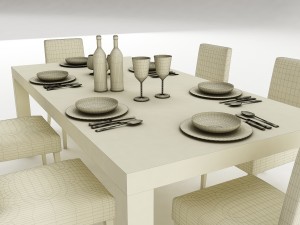 dining table set 53 3D मॉडल