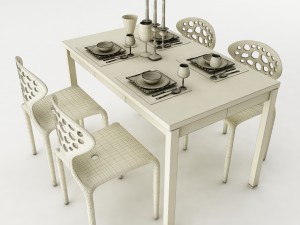 dining table set 54 3D Model