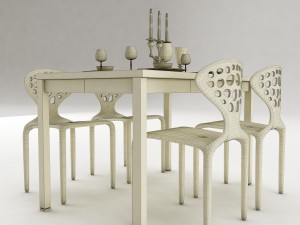 dining table set 54 3D Model