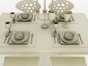 dining table set 54 3D Model