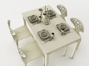 dining table set 54 3D Model