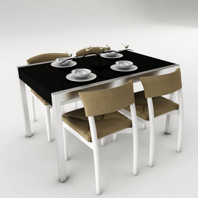 dining table set 55 Modelo 3D .c4d .max .obj .3ds .fbx .stl .blend 