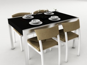 dining table set 55 Modello 3D