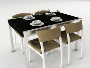 set tavolo da pranzo 55 Modello 3D