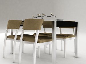 dining table set 55 Modelo 3D