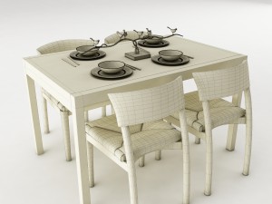 dining table set 55 Modelo 3D